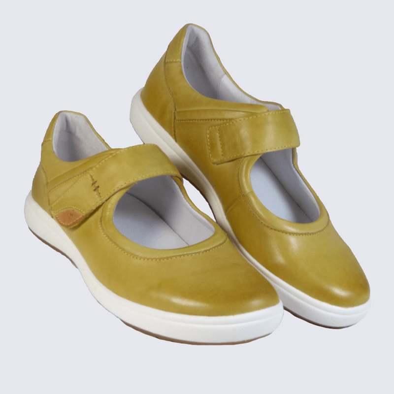 Ballerine à bride Josef Seibel en cuir jaune