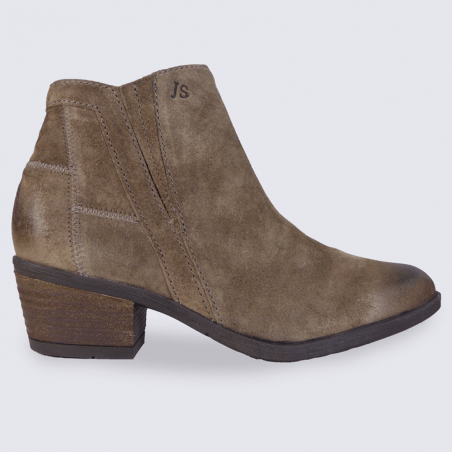 Bottines à talons Josef Seibel, bottines femme en cuir taupe