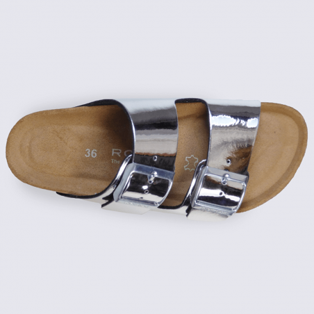 Mules pour femme Rohde en cuir miroir