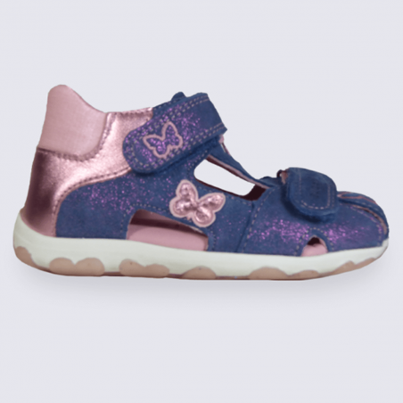Sandale pour petite fille en cuir Superfit papillon violet
