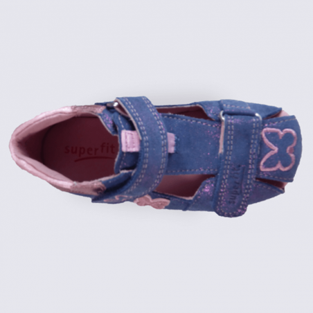 Sandale pour petite fille en cuir Superfit papillon violet