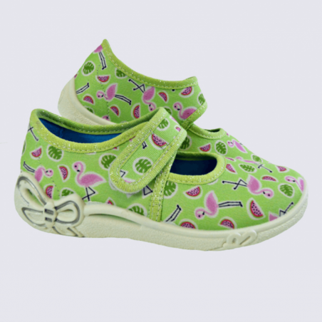 Chaussons Superfit, chaussons filles à motif été vert