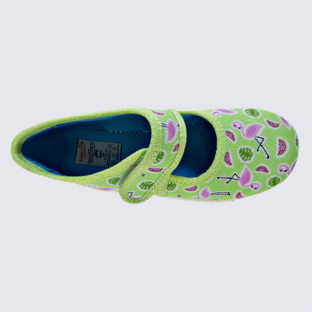 Chaussons Superfit, chaussons filles à motif été vert