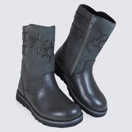 Bottes pour filles Superfit en cuir gris tendance