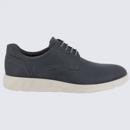 Chaussures Ecco, chaussures à lacets homme en cuir nubuck gris