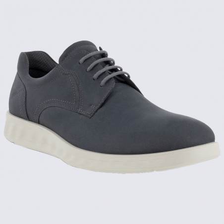 Chaussures Ecco, chaussures à lacets homme en cuir nubuck gris