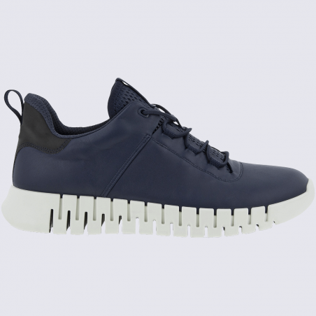 Baskets Ecco, baskets innovantes homme en cuir nubuck bleu