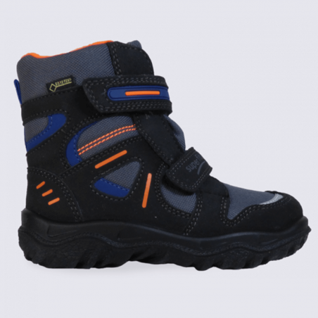 Bottines chaudes Gore-tex garçon Superfit noir et orange