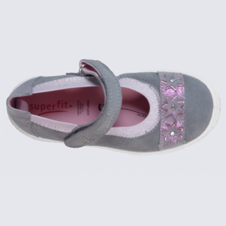 Ballerines fille Superfit en cuir gris et violet