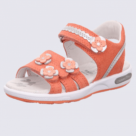 Sandales orange pour petite fille en cuir Superfit