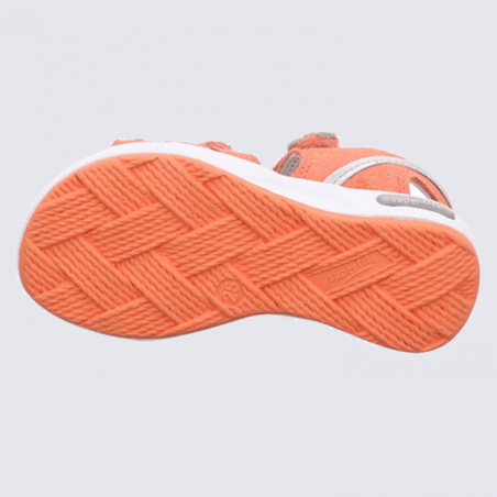 Sandales orange pour petite fille en cuir Superfit