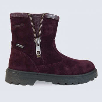 Bottines pour fille Superfit en cuir bordeaux
