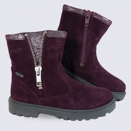 Bottines pour fille Superfit en cuir bordeaux Bottines pour fille Superfit en cuir bordeaux
