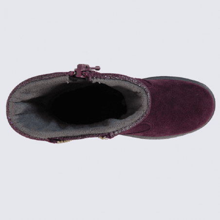 Bottines pour fille Superfit en cuir bordeaux