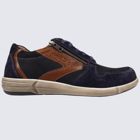 Chaussures Josef Seibel, chaussures sportives homme en cuir bleu