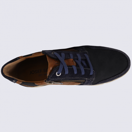 Chaussures Josef Seibel, chaussures sportives homme en cuir bleu