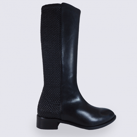 Botte Moda di Fausto, bottes cavalières femme en cuir noir