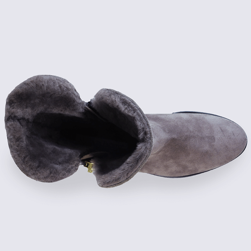 Bottines Moda di Fausto, bottines fourrées confort femme en cuir