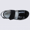 Sandales pour pieds larges Waldlaufer en cuir noir Sandales pour pieds larges Waldlaufer en cuir noir