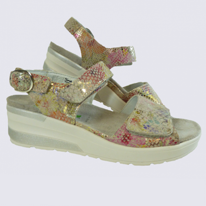 Sandales Waldlaufer, sandales confortables femme en cuir rose