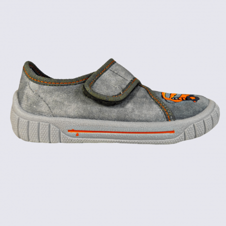 Chaussons Superfit, chaussons à velcros camion toupie garçon gris