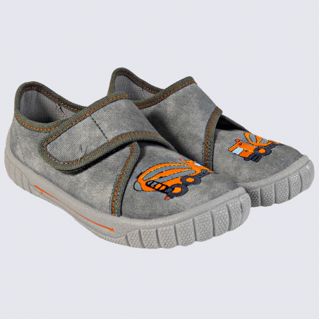 Chaussons Superfit, chaussons à velcros camion toupie garçon gris