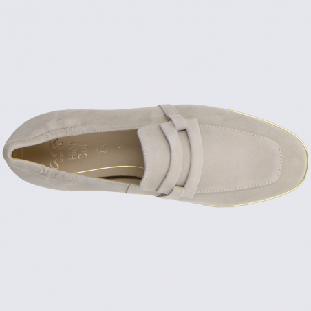 Mocassins Ara, mocassins largeur H femme en cuir beige