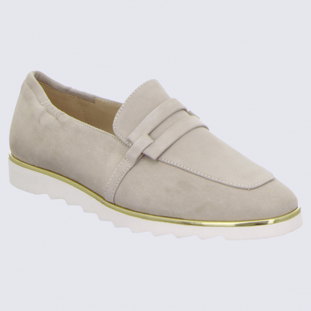 Mocassins Ara, mocassins largeur H femme en cuir beige