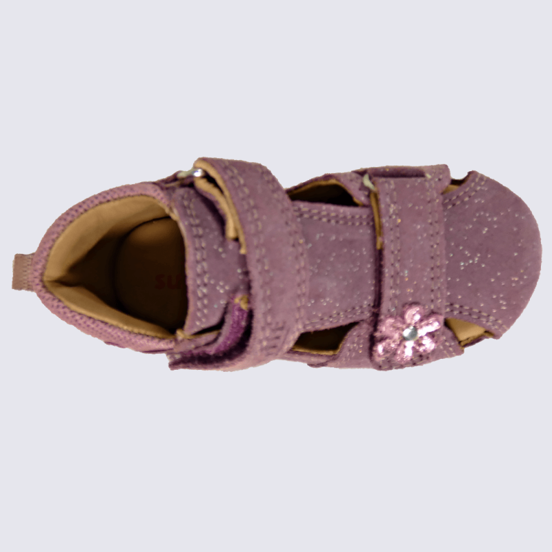 Sandales Superfit, sandales tendances fleurs filles en cuir et textile