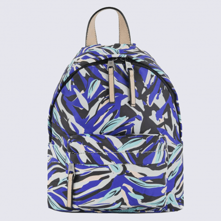 Sac à dos femme Hexagona à motif bleu