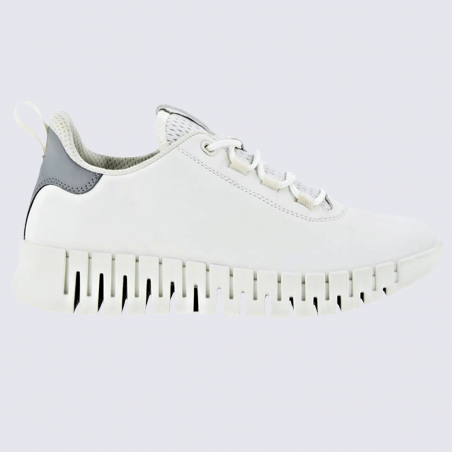 Baskets Ecco, baskets innovantes femme en cuir nubuck blanc/gris clair