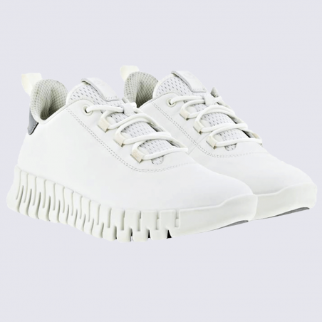 Baskets Ecco, baskets innovantes femme en cuir nubuck blanc/gris clair