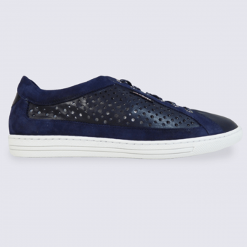 Baskets femme Mephisto mobils en cuir bleu marine