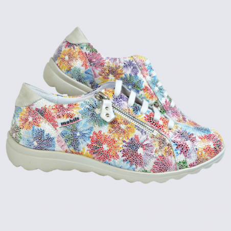 Baskets Mobils, baskets look sport décontracté femme en cuir multicolore
