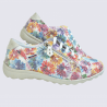 Baskets Mobils, baskets look sport décontracté femme en cuir multicolore