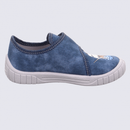 Chaussons Superfit, chaussons à velcros mixtes voilier bleu