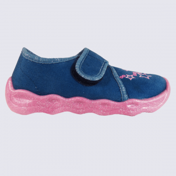 Chaussons Superfit, chaussons étoiles à velcros filles bleu et rose