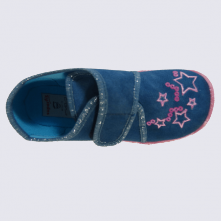 Chaussons Superfit, chaussons étoiles à velcros filles bleu et rose