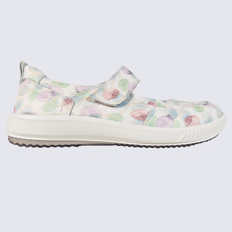 Ballerines Legero, ballerines à brides été femme en cuir blanc/multicolore