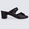 Mules Vital femme en cuir vernis à velcros confort et tendance Mules Vital femme en cuir vernis à velcros confort et tendance