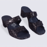 Mules Vital femme en cuir vernis à velcros confort et tendance Mules Vital femme en cuir vernis à velcros confort et tendance
