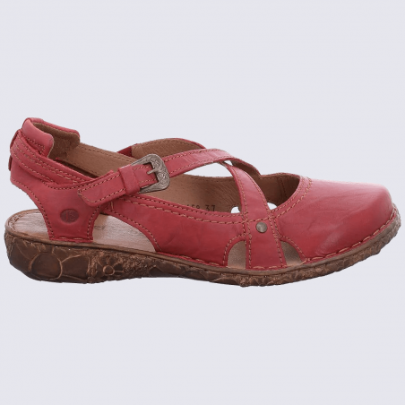 Sandales Josef Seibel, sandales à bouts fermés femme en cuir rouge