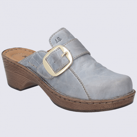 Mules Josef Seibel, sabots tendances femme en cuir bleu