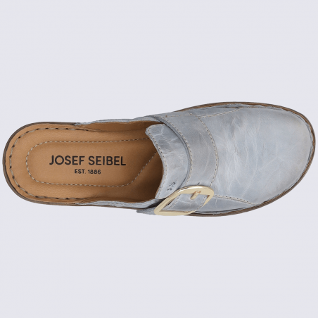 Mules Josef Seibel, sabots tendances femme en cuir bleu