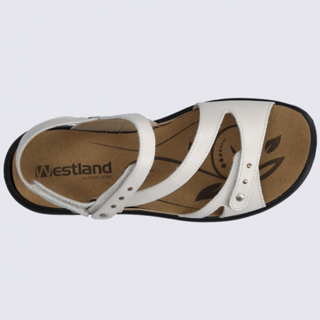 Sandales Westland by Josef Seibel, sandales velcro femme en cuir blanc
