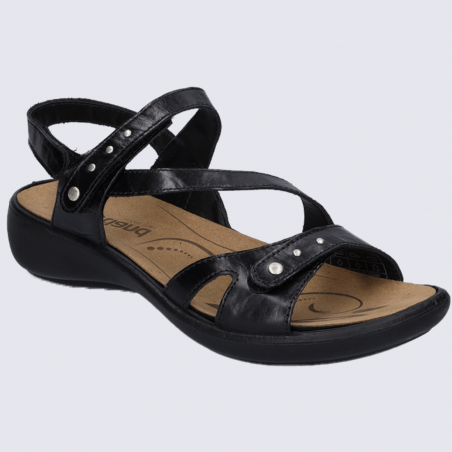 Sandales Westland by Josef Seibel, sandales velcro femme en cuir noir