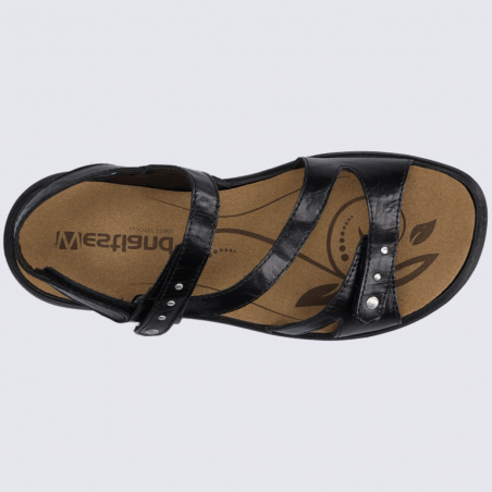 Sandales Westland by Josef Seibel, sandales velcro femme en cuir noir
