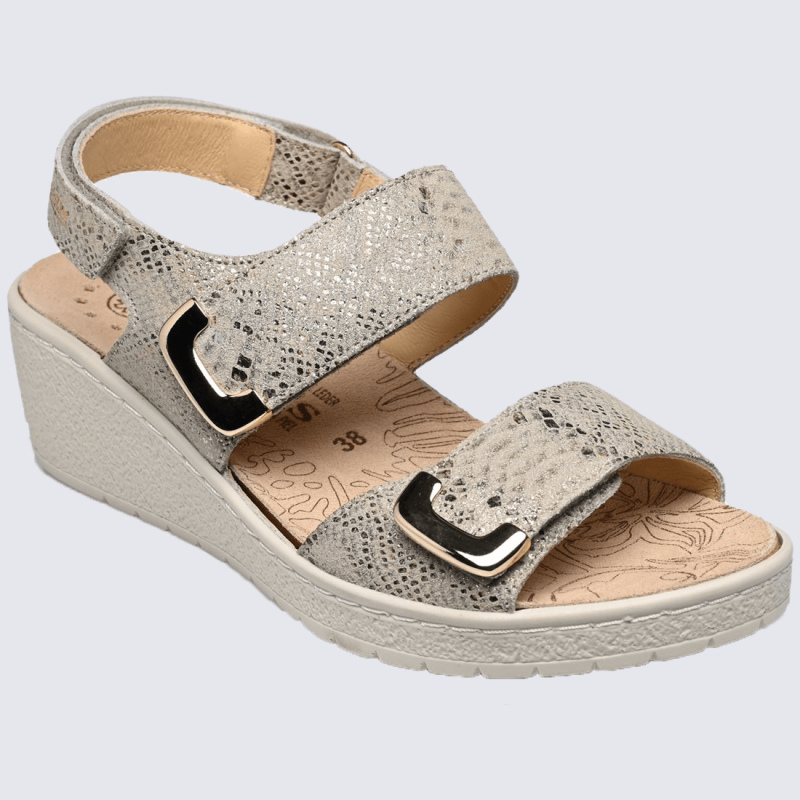 Sandales Mobils sandales talons compens s femme en cuir