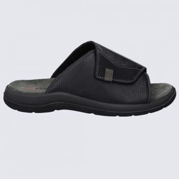 Mules Westland by Josef Seibel, mules ouvertes confort homme en cuir noir