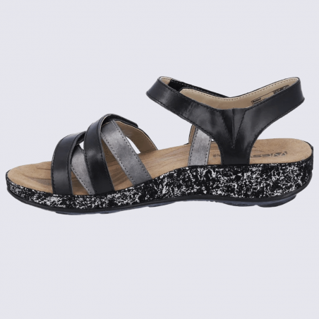 Sandales Westland by Josef Seibel, sandales velcro femme en cuir noir